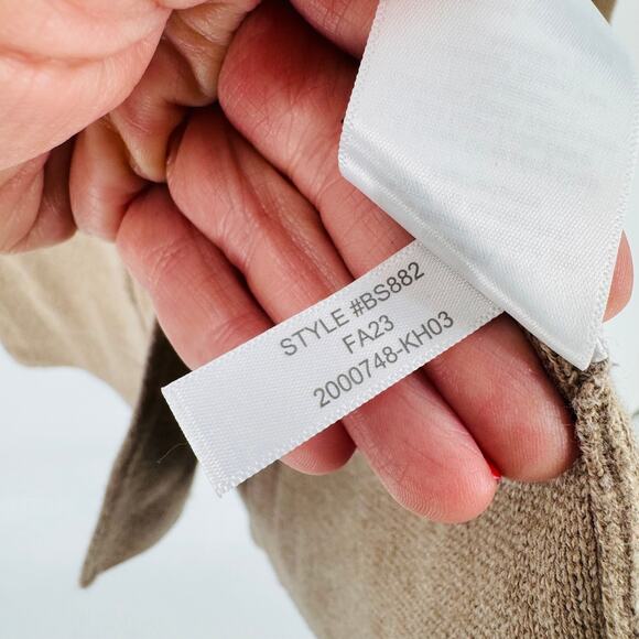 J. Crew Factory Cotton Sweater Blazer Camel Knit 2 Button Jacket Size PM - Picture 6 of 8